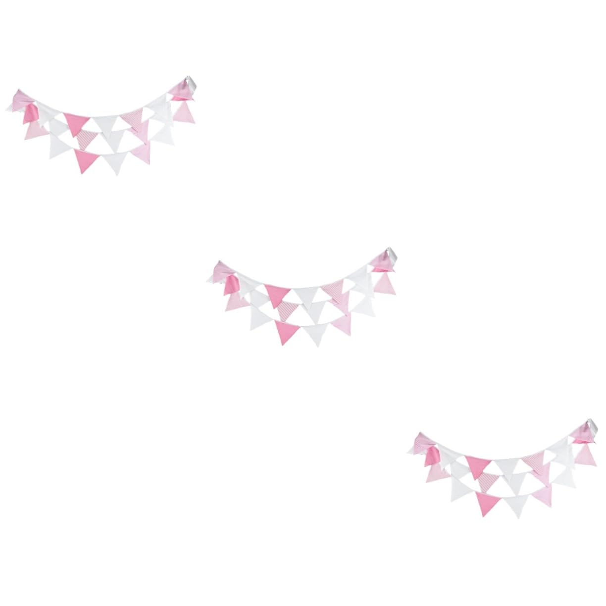 Happyyami 3 Piezas Del Banderín De La Boda Empavesado Del Banderín Del Triángulo Banderín De Cumpleaños Pancarta Rosa Blanca Del Empavesado Pancartas Cuarto De Los Niños