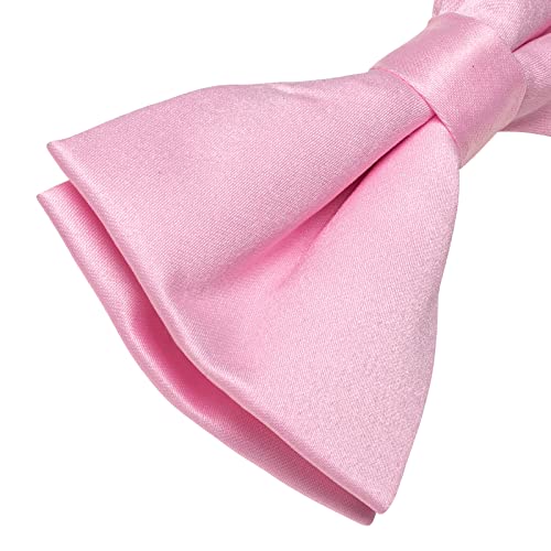 Image of YourTies Bow Ties for Men Pretied Bowties Solid Color Satin Bow Tie Formal Business Tuxedo Wedding Party Prom