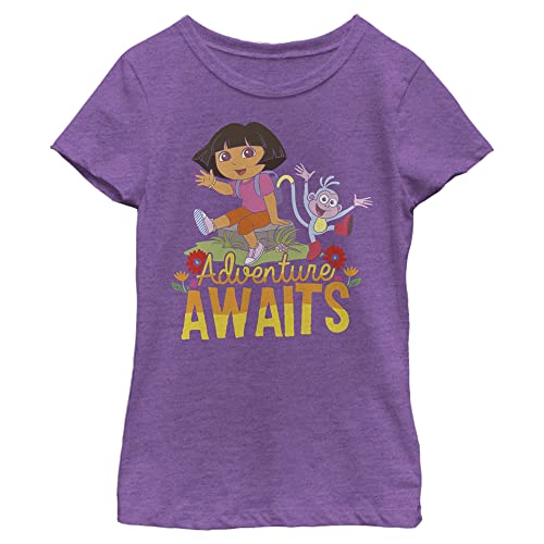 Nickelodeon Dora The Explorer Adventure Awaits Girls Short Sleeve Tee Shirt