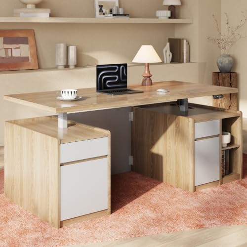 Image of ModernMate 71 inch Executive Electric Standing Desk with 3 Drawers & Storage