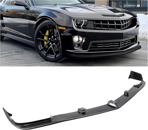 HECASA Front Bumper Lip Compatible with 2010-2013 Chevy Chevrolet Camaro V8 SS Lower Lip Splitter Spoiler Air Dam Diffuser Air Chin Body Plastic Kit Street Style 3Pcs (Carbon Fiber Style) by HECASA - Used condition - US$57.61