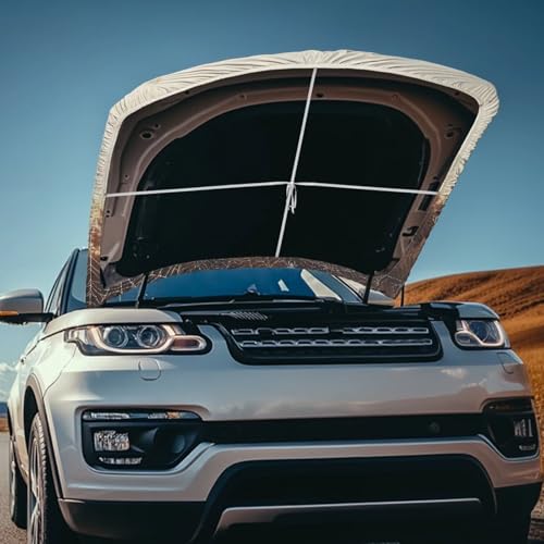 Image of Car Hood Cover, Protector for Women, 59x39 Inch Elastic Butterfly Polyester Auto Hood Wrap Blanket Automotive Exterior Accessories for Compact Sedans SUV Trucks