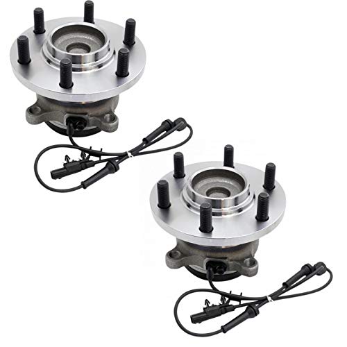 Image of TRQ Front Driver and Passenger Side Wheel Bearing and Hub Assembly Set 2 Piece Compatible with 2016-2019 Nissan Titan XD RWD