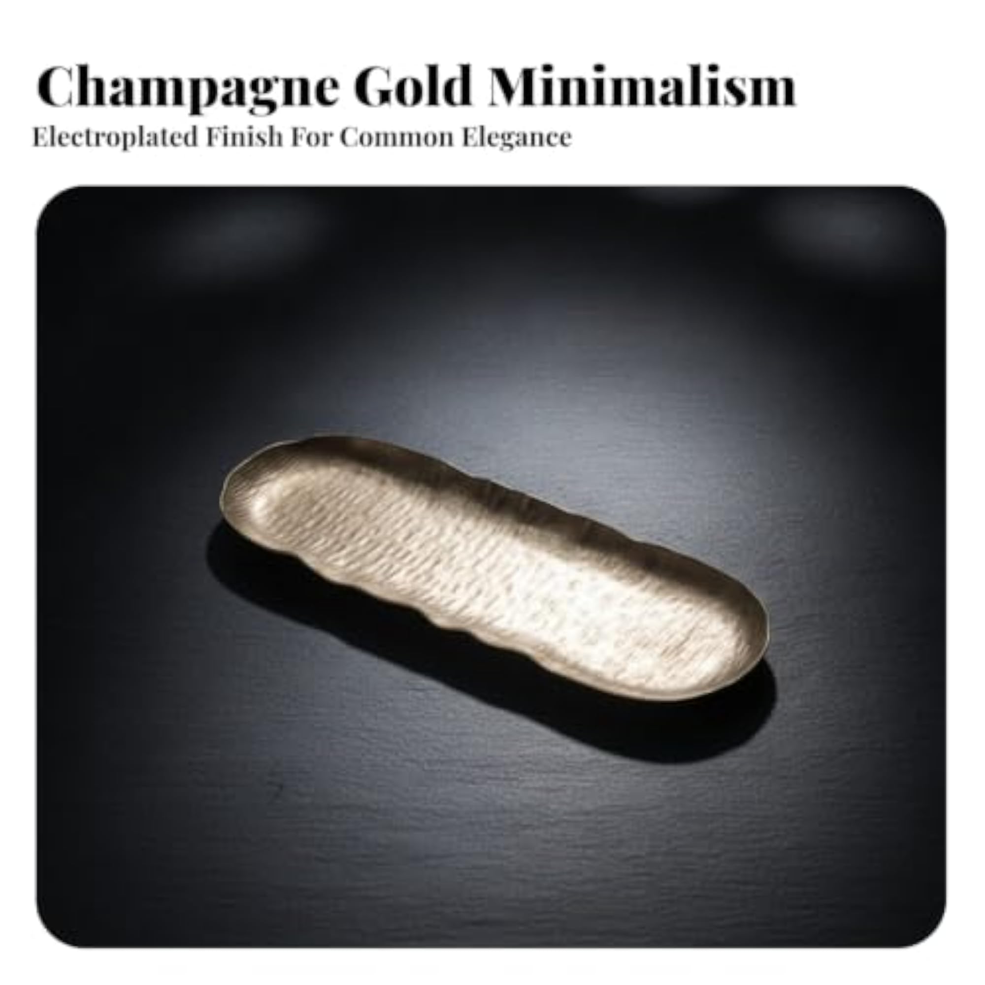 Textured Champagne Gold Tray with Raised Rim for Stylish Decor