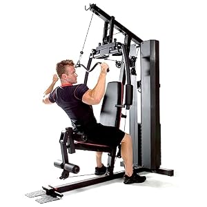 Marcy MKM-81010 Home Gym with 90kg Weight Stack & Triple Function Arms – Black/Red