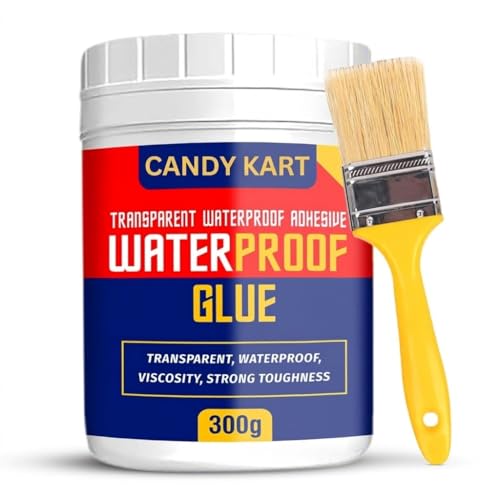 Crack Seal Glue 300gm with Brush Transparent Waterproof Resin Epoxy for Roof Leakage Crack Seal Agent Roof Water Leakage Solution Water Proof Glue for