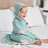 HardNok Ultra-Soft Muslin Baby Hooded Towel - 32 x 32 Inches, Ideal for Bath & Beach, Suitable for Both Boys & Girls from Newborns to Toddlers