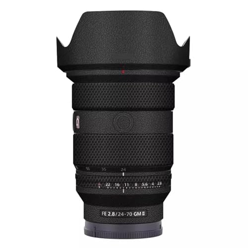 Funda protectora adhesiva para lente Sony FE 24-70mm F2.8 GM II - Estilo piel negra, textura 3D, antiarañazos y reutilizable miniatura 1