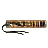 Panoramic Forest Hiker in Color Wooden Bookmark with Tassel