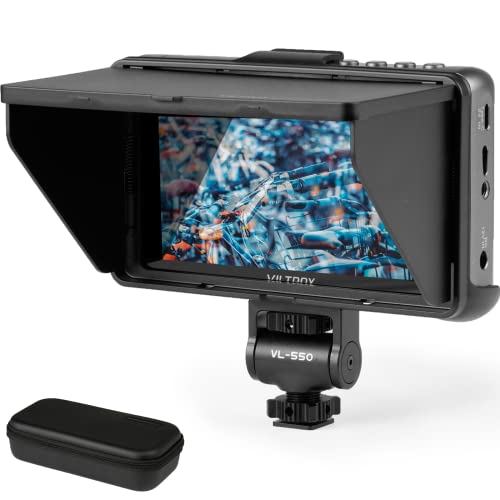 Viltrox Dc550 5.5" Full Hd Hdmi On-Camera Monitor Kit, 1200Nit Camera Field Monitor With Sunshade Hood, Battery, Storage Bag For Sony Canon Nikon Camera, 3Dlut, Focus Peaking, Histogram, False Colors #TOP19