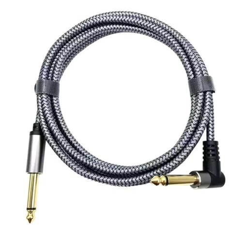 Cable de audio para guitarra eléctrica de 1m gris y amplificador
