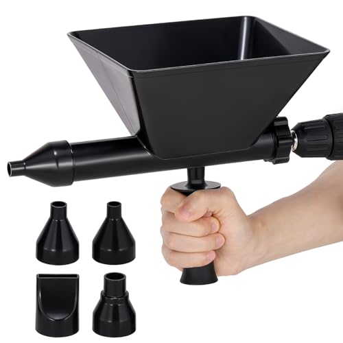 Vislone Electric Mortar Grout Gun, Portable Pointing Caulking Sprayer, Bathroom Door Window Reusable Edger Grouting Applicator, 8mm Electric drill Connector, 4 Nozzles (Without Electric Drill)