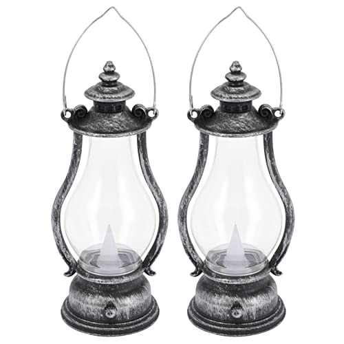 Cabilock 2pcs Electronic Candle Light Retro Light Ornament LED Decorative Light Retro Lamp Decor Retro Hanging Light Hanging LED Light Scene Layout Lamp Decor Pendant Lamp Scene Lamp Decor