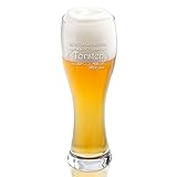 Weizenbierglas von Leonardo mit ★ individueller Gravur ★ eines Bierlogo [5] + Name + Jahreszahl - ein persönliches Geschenk