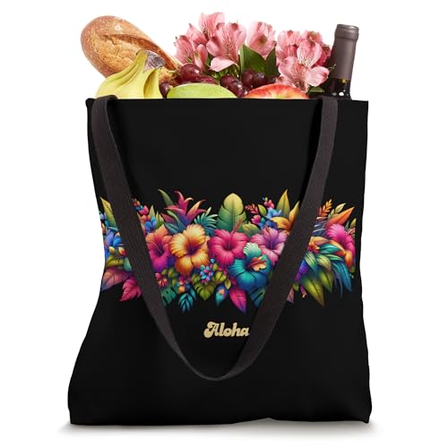 Bolso tote con banda de flores tropicales Aloha miniatura 4