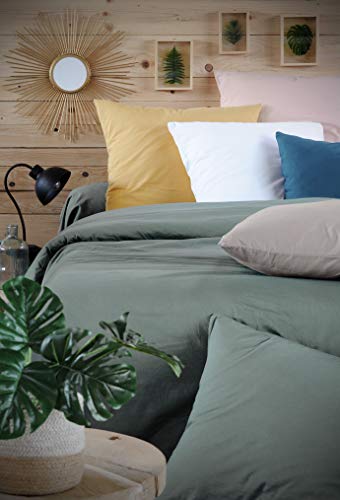 LOVELY CASA - Fitted Sheet 180 x 200 cm - Cottage - Charcoal Grey, Anthracite, Standard - Image 2