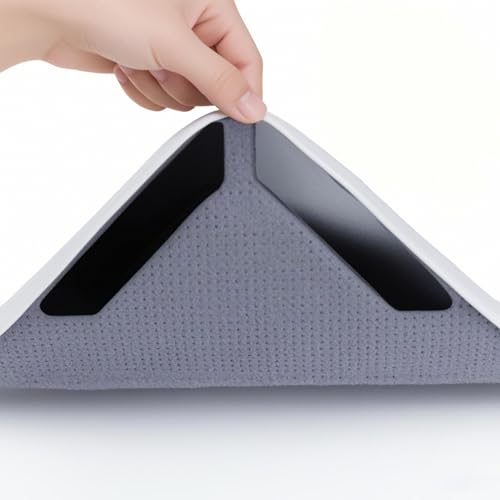 4 PCS Rug Tape Double Sided Non-Slip Rug Pads Reusable Washable Grippers for Rugs