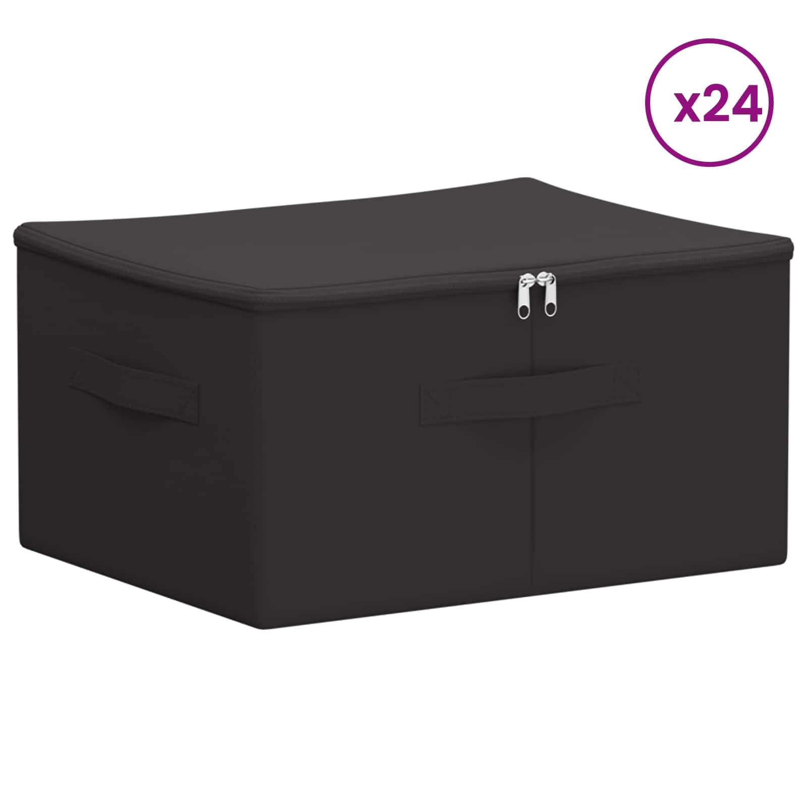 Hothingwell Scatola portaoggetti in tessuto non tessuto, 24 pezzi, 43 x 34 x 23 cm | Doppio Scomparto, Pieghevole, Manici Pratici, 33,6 L, Per Giocattoli E Libri