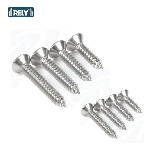 Image of Rely⇒VP INDUSTRIES (Pcs-50) No.6x16 mm CSK Phillips Head Self-Tapping Screw - Stainless Steel, Star Slot, Philips Drive for Wood, Plywood & Plasterboards