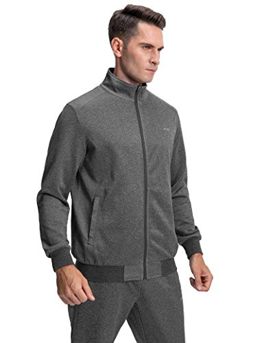 MAGNIVIT Men's Athletic 2 Piece Tracksuit Set 2 Pieces Activewear #1 Dark Grey - Thumbnail 3