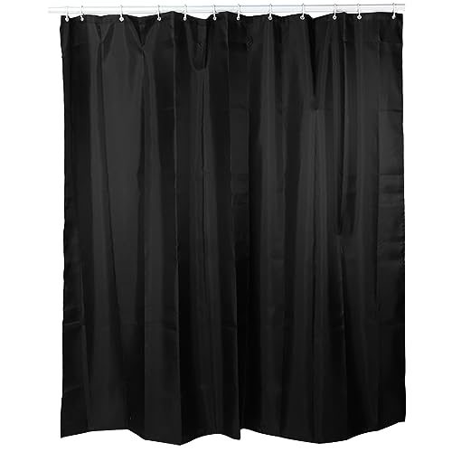 Rideau de douche en tissu lavable doublure polyester avec 12 crochets - 2