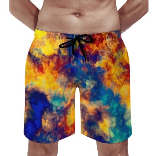Maillot de bain séchage rapide UMENG short jaune avec poches S