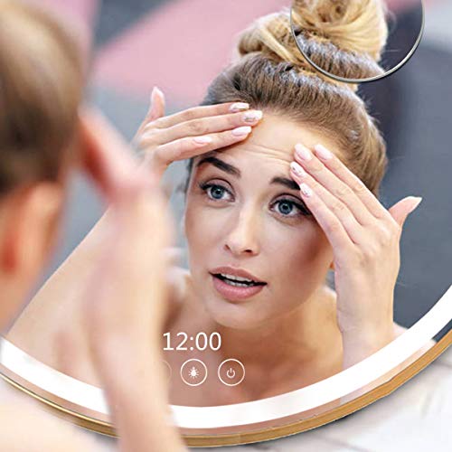 60 cm ronde badkamerspiegel - LED badkamerspiegel met digitale klok, LED-licht, touch-schakelaar - Image 8