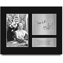 HWC Trading George Lazenby & Diana Rigg James Bond Gifts Printed Signed Autograph Picture for Movie Memorabilia Fans - US Letter ID-008416