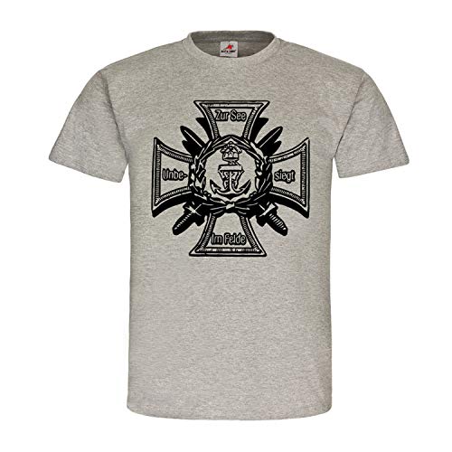 T-shirt avec croix de la mer Copytec gris L : vêtement militaire Flandern Orden zum See
