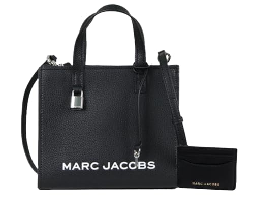 Marc Jacobs Mini Grind LogoTote Bundle Card Case Wallet. (New Black)