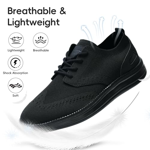 Mens Casual Dress Shoes Loafers Walking Sneakers Mesh Breathable Comfortable Lightweight Tennis Sneakers Fashion Lace Up Oxfords Business Shoes Soft Sole Zapatos4
