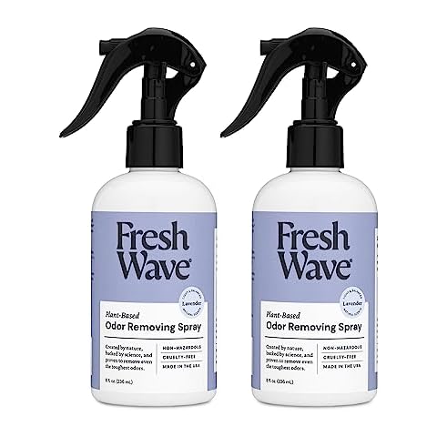 Fresh Wave Lavender Odor Eliminator Spray & Air Freshener, 8 oz. Pack of 2. Odor Absorbers for Home. Safer Odor Relief Natural Plant-Based For Furniture, Fabrics & Trash Cover