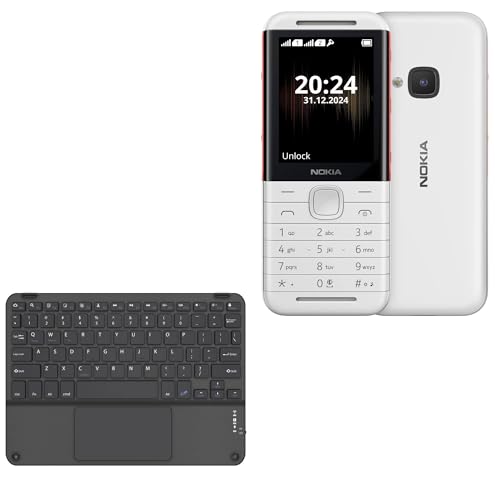 BoxWave Keyboard Compatible with Nokia 5310 (2024) - SlimKeys Bluetooth Keyboard with Trackpad, Portable Slim TouchPad - Jet Black