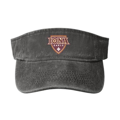 Iona College Washed Cowboy Empty Top Baseball Sun Cap Deep Heather