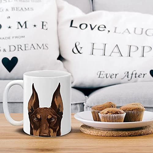 Miniatura 6 de MUGBREW Taza de café de cerámica con diseño de perro Doberman Pinscher de chocolate rojo, 11 onzas