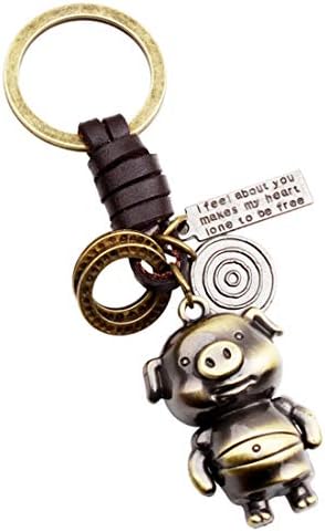 Pig Keychain ,Lovely Brass Car Keyring Accessories Jewelry Charms Birthday Gifts for Men Women Boy Girl