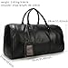 Genuine Leather Travel Duffel Bags for Men and Women Leather Overnight Weekend Bags Sports Gym Duffle, 9423 Black