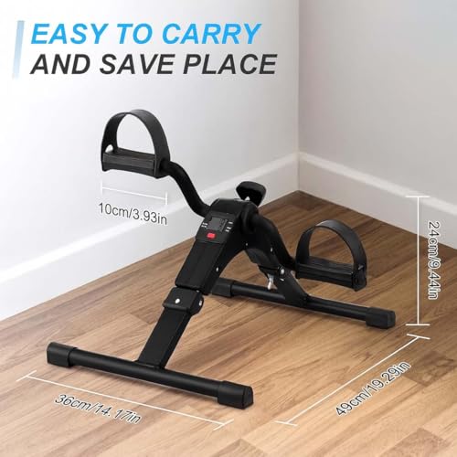 Image of De Jure Fitness Mini Cycle Pedal Exerciser with Adjustable Resistance & LCD Display | Compact Folding Design | Silent & Smooth Pedaling | Arm & Leg Exercise Bike for Seniors, Adults & Physiotherapy