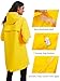 PITINAN Women's Raincoat With Convertible Storage Pouch Packable Rain Jacket With Hood Rain Jacket Women Waterproof Windbreaker Trench Coat women For Spring Hiking Yellow L