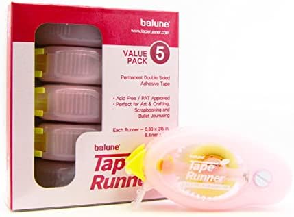 TapeRunner Double-Sided Adhesive Tape, 5/16 Inches by 315 Inches, Set of 5 Applicators