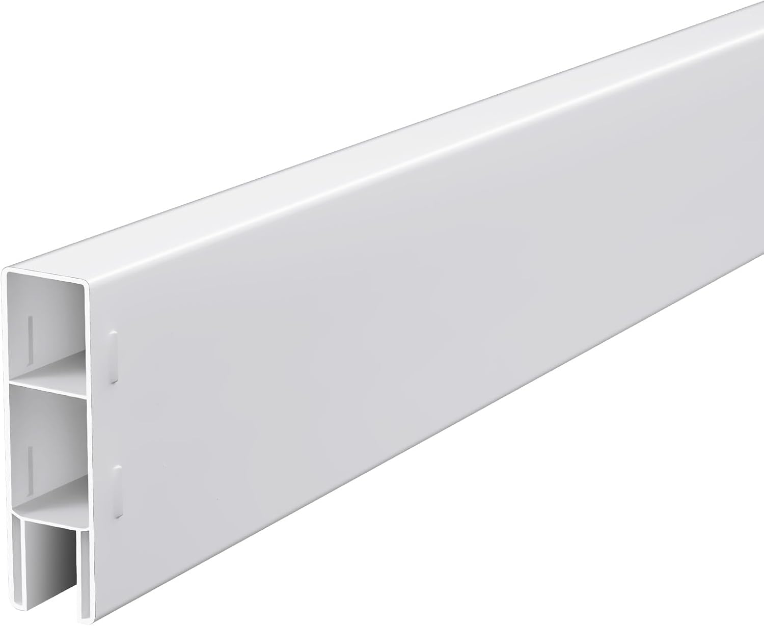 Yaocom 4 Pcs 6ft Vinyl Fence PVC Pocket Rails for Privacy White PVC Panel Parts Vinyl Fence Toppers for Outdoor Pool Ranch Patio - 1-1/2" X5-1/2" X72"(Total Length 24 Ft)