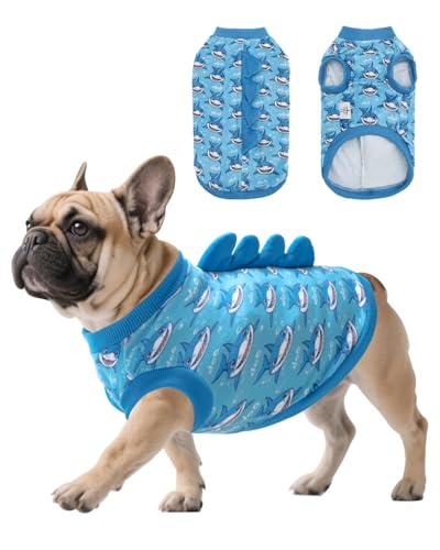 Image of CuteBone Dinosaur Costume Dog Shirt, Stretchy Velvet T-Shirt Clothes for Small Dogs, Soft & Breathable Pet Tee Outfit Cat Apparel for Daily Wear, Cozy Pullover Design Puppy Fashion COSBX04XS