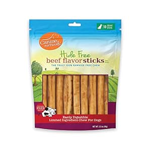 Canine Naturals Beef Chew – Rawhide Free Dog Treats – Made With Real Beef – Poultry Free Recipe – All-Natural and Easily Digestible – 10 Pack of 5 Inch Stick Chews