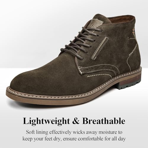 Image of Arkbird Mens Chukka Dress Boots Genuine Leather Suede Classic Fashion Casual Ankle Lace-up Dress Boots for Men