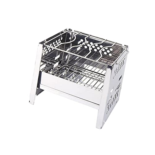 VINTORKY 1Pc Portable Collapsible Stainless Steel Burning Stove Outdoor Camping Cookware Efficient Bbq Grill for Picnics High Temperature Resistance Durable Design for Roasting Meat