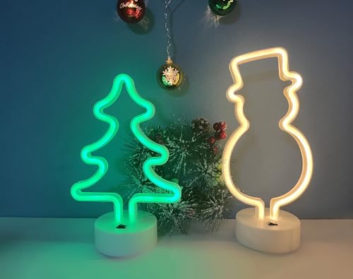 Image of Neon Sign,Snowman Led Neon Lights Signs Christmas Decor, Battery or USB Powered Light Up Acrylic Neon Sign for Christmas,Room Decor Night Light