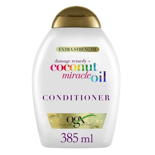 OGX Coconut Miracle Oil Conditioner (385 ml), acondicionador hidratante con aceite de coco, esencia de tiaré y extracto de vainilla, sin sulfatos ni parabenos, para cabello seco y dañado