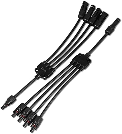 AAKL Solar Extension Cable Y Branch Solar PV Connector Parallel Adapter Cable Wire Plug Tool Kit Female Male for Home Rooftop RV Solar PV Panel Extend (1 Pair F/MMMM & M/FFFF)