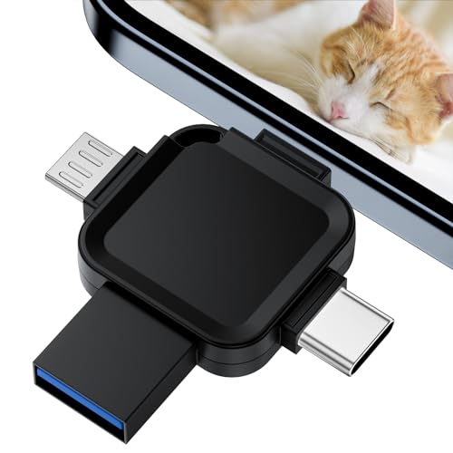 【No App Required】 128GB 4 in 1 Photo Stick for Phone,LANSLSY Flash Drive for