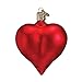 Old World Christmas Large Matte Red Heart Glass Blown Ornaments for Christmas Tree